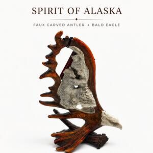 Spirit of Alaska Faux Antler Bald Eagle Rustic Lodge Cabin Décor Sculpture